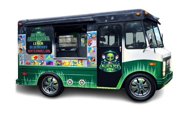 Alien Ice white and green truck
